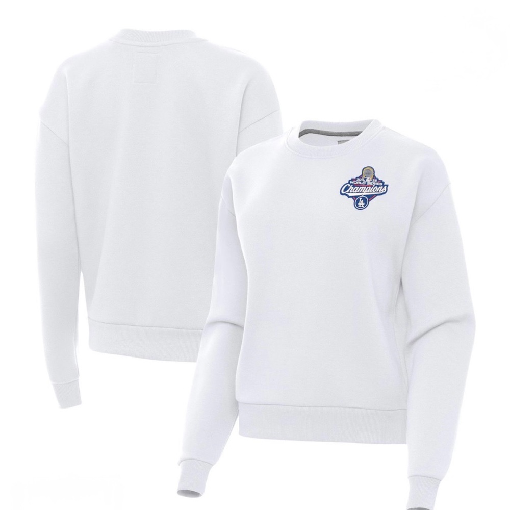 Dodgers World Series Champions White Crewneck Women's Sweater